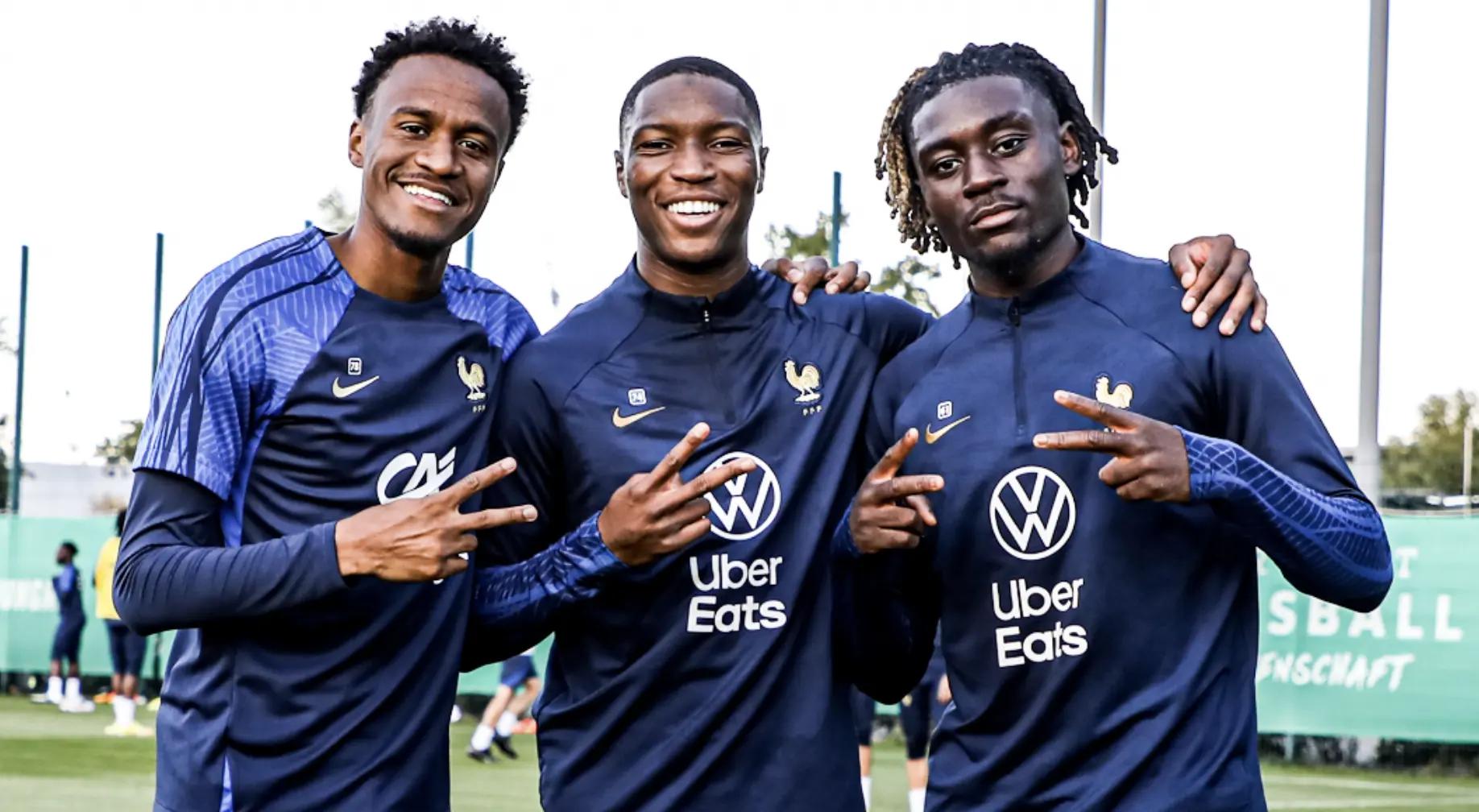 Nathan Ngoumou, Bafodé Diakité et Manu Koné en équipe de France Espoirs