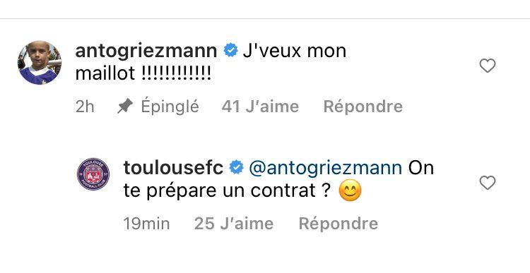 Griezmann Instagram maillot Bigflo et Oli